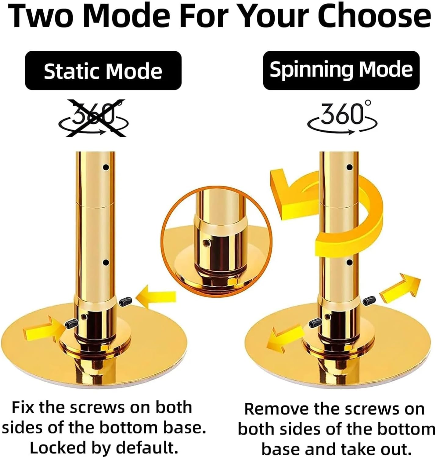 Dance Pole for Home Spinning Permanent 45mm Fixed Dance Pole Kit Professional Spinning & Static Dancing Pole Heavy-Duty Steel Pole Dance for Home