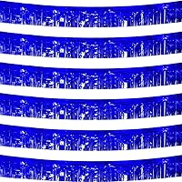 Vista 11 de Paquete de 4 unidades de guirnalda de flecos de papel de aluminio dorado de 40 pies total, bandera de oropel metálica, cortinas para colgar