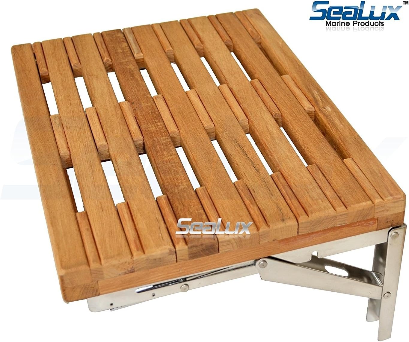 Folding Brackets, 90 Degree Shelf & Table Support, Stainless Steel, 12" Long Arm, Max. 330 lb Load Rating, Sold as 2 Pcs
