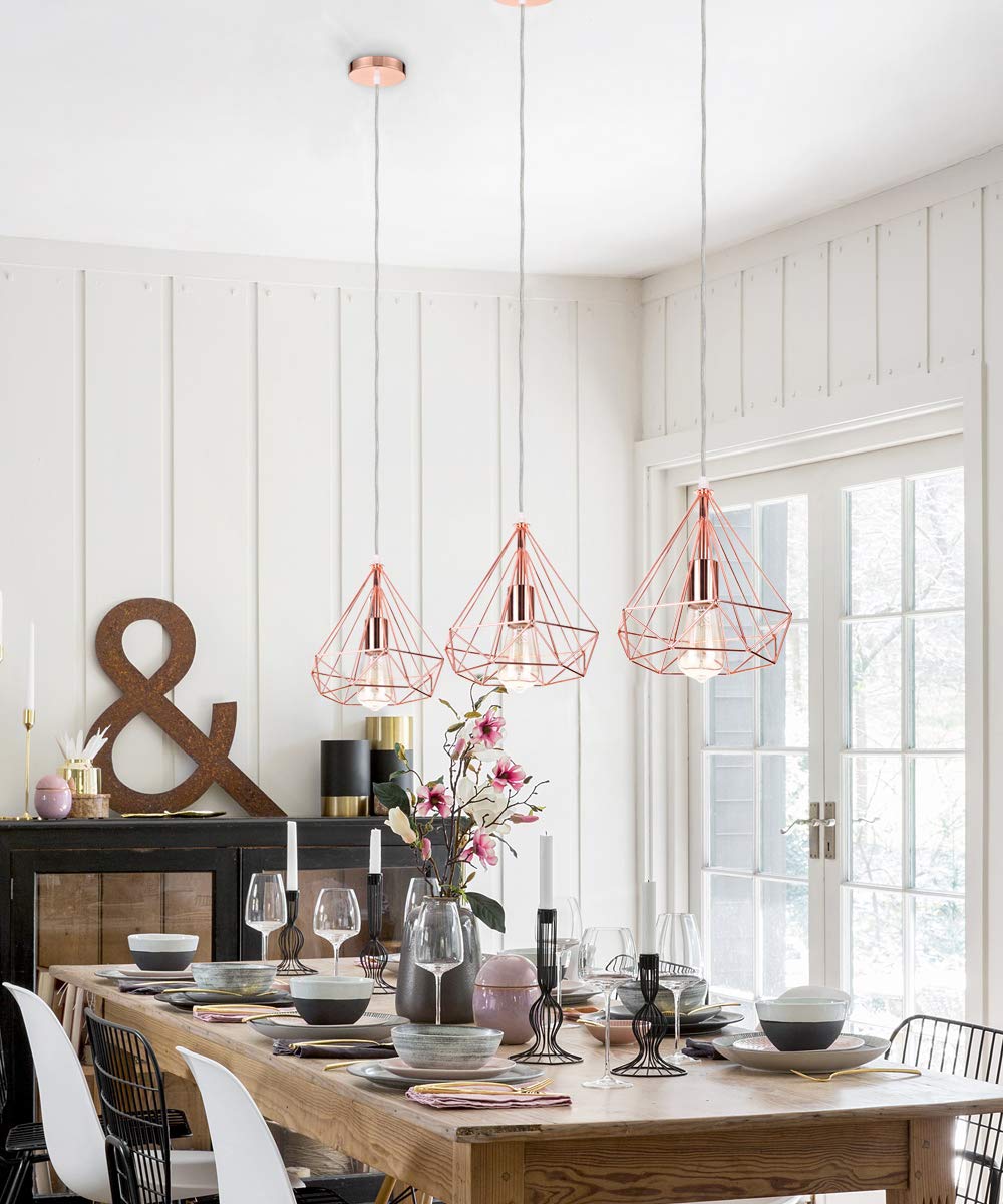 Lampadario Soffitto Vintage Oro - Diamante Metal 25cm Con Attacco E27