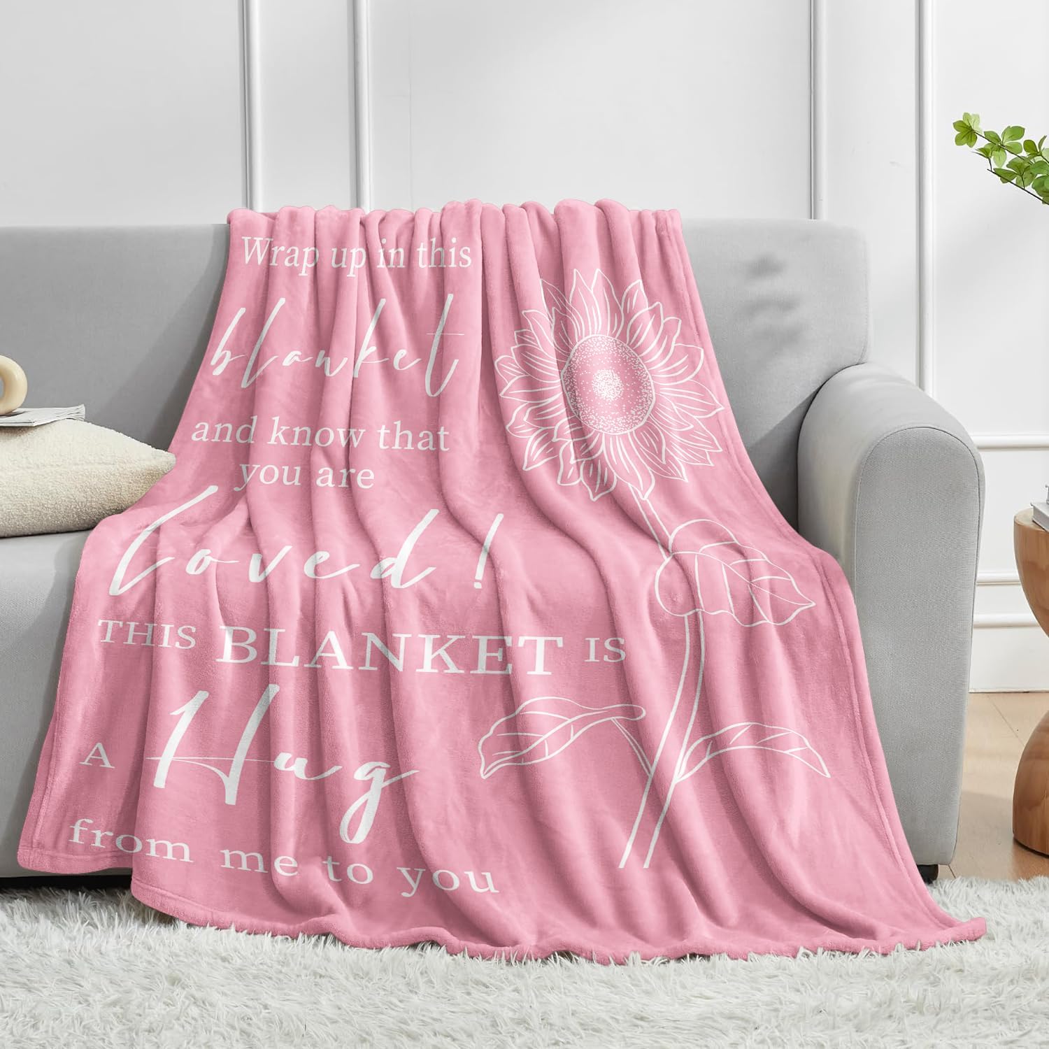 Get Well Gifts for Women - Inspirational Blanket - Encouragement Breast Cancer Thinking of You Gift for Her Friends Sister - Feel Better After Surgery Gifts for Women - Breast Cancer Blanket 50"x60" - Image 5