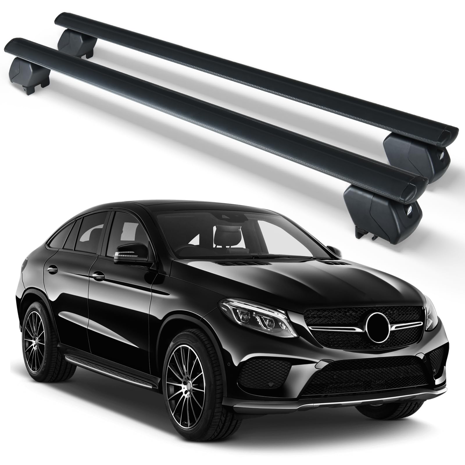 SOENBOO Heavy Duty 300 LBS Roof Rack Cross Bars Compatible with 2015-2025 Mercedes Benz GLE with Side Rails, Adjustable & Lockable Rooftop Top Luggage