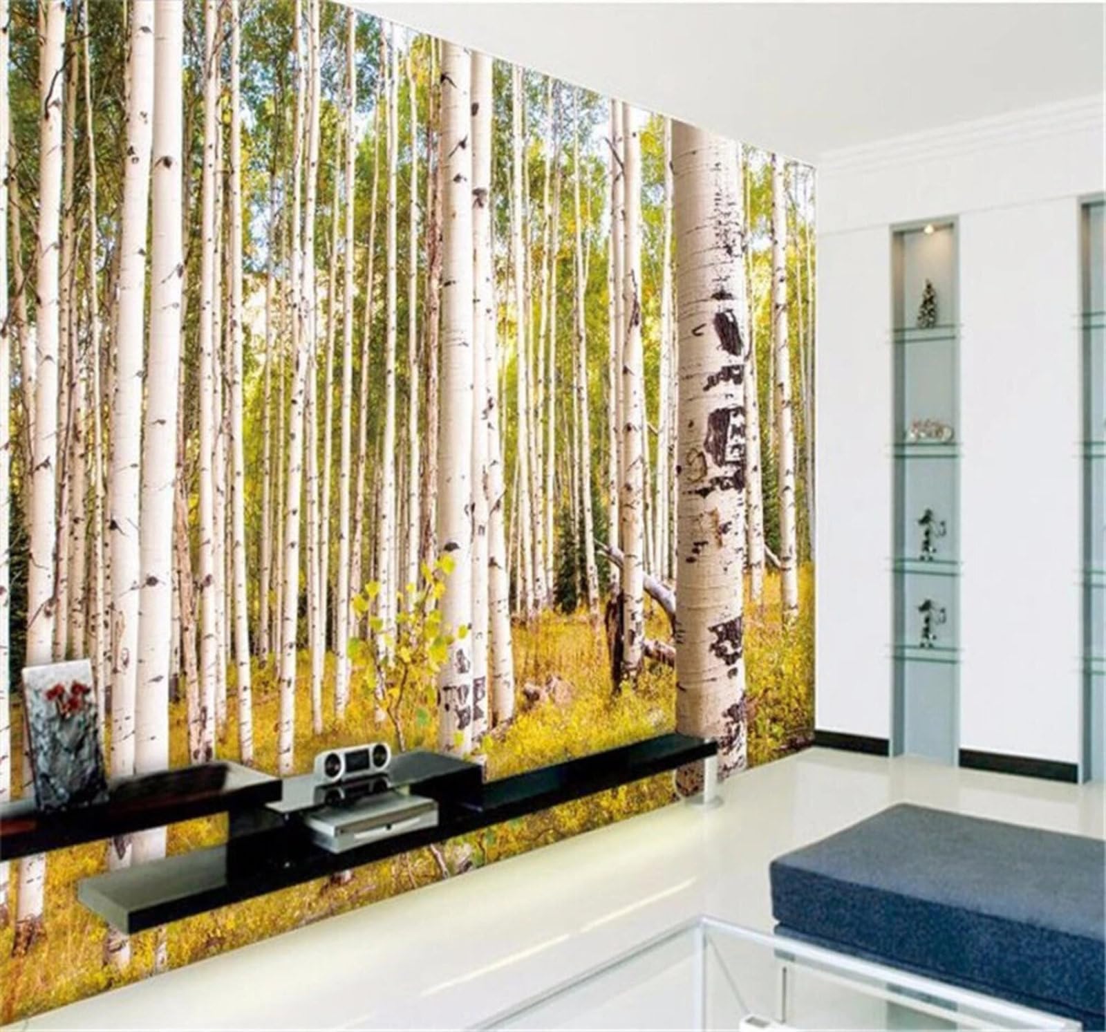 Wallpaper-3D-Xlm 200Cm×140Cm(B×H) Three Dimensional Beautiful Autumn Forest Landscape 3D Wallpaper Easy Install Feature Office Living Room Sofa Bedroom Tv Background Wall Decoration-200Cm×140Cm
