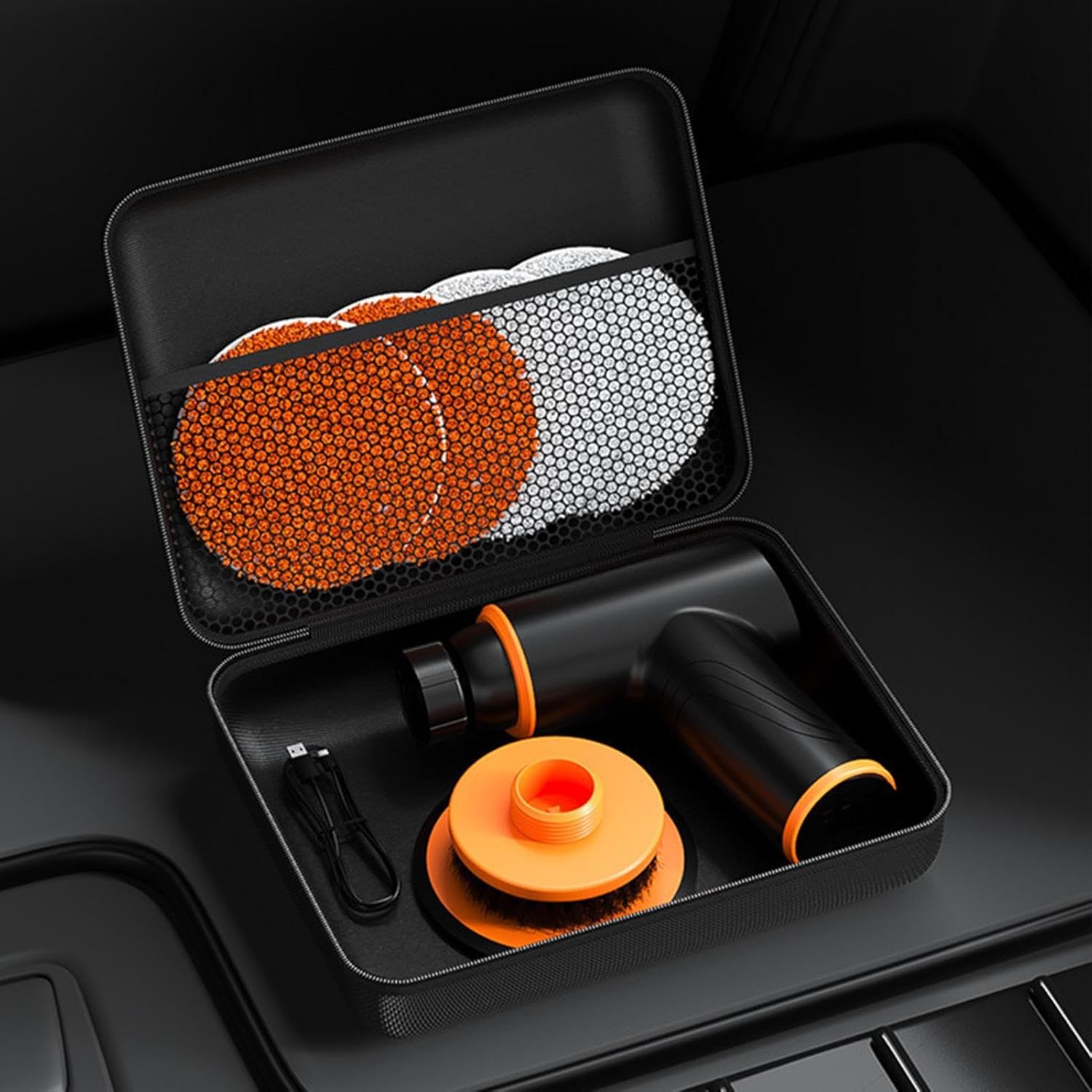 Car Vacuum Cleaner Storage Bag, Eva Storage Bag, Pet Hair Vacuum Organizer, Portable Auto Vacuum Storage Case for Your Car Vacuum Cleaner, Inflatable Pump, Earphone Cable and Sunglasses