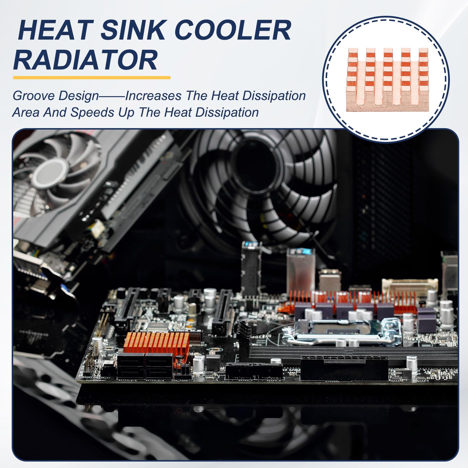 PATIKIL Miedziany radiator termiczny 20x20x5mm, 2 szt. Chłodnica do urządzenia przenośnego Chip CPU Tranzystor mocy FET IC Wzmacniacz mocy