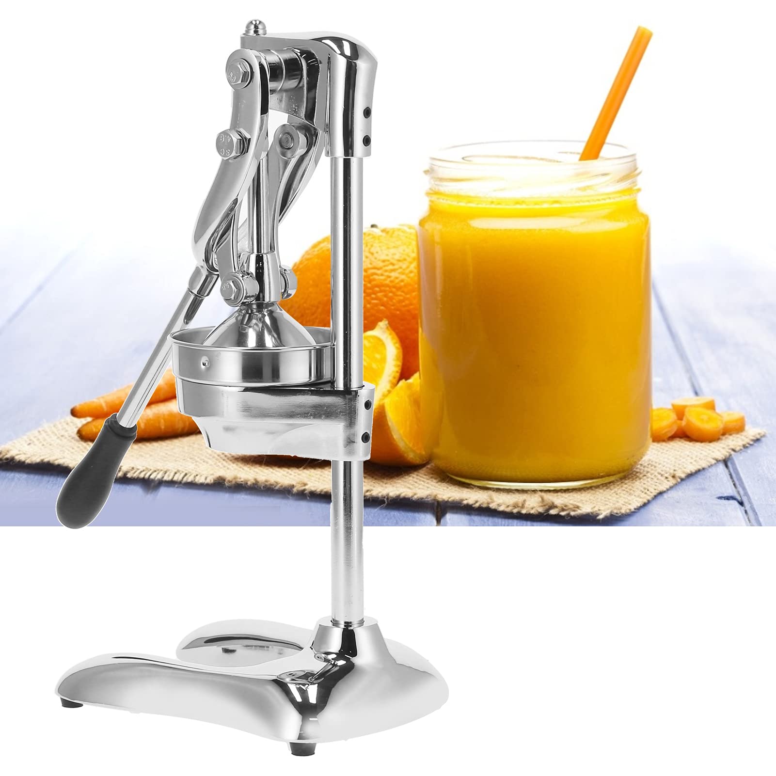 Saftpresse Kommerzielle, Kommerziell Entsafter Manuell Orangenpresse Edelstahl Zitruspresse Handpresse Granatapfelpresse mit Hebel, Professionelle Fruchtpresse für Orangen Granatapfel Zitrone
