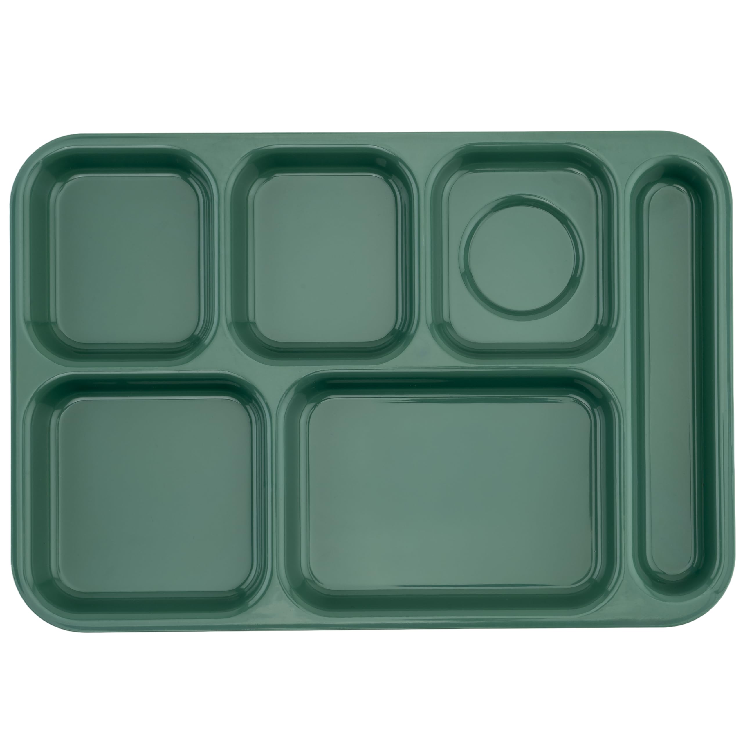 Plateau de cafétéria d'école 6 compartiments vert 25,4x35,6 cm pour self-service