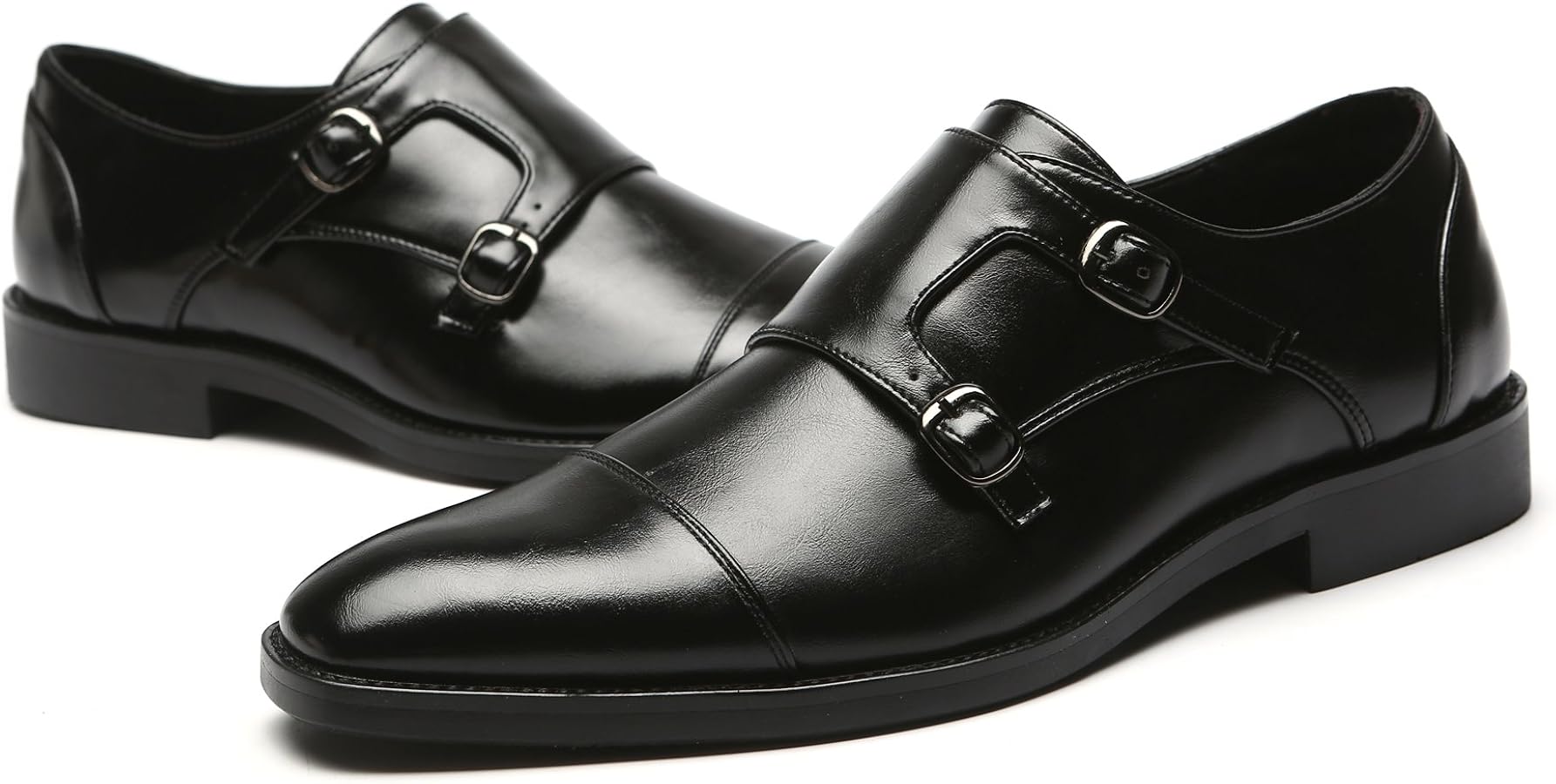 Amazon.com | Mens Dress Shoes Double Monk Strap Slip On Loafer