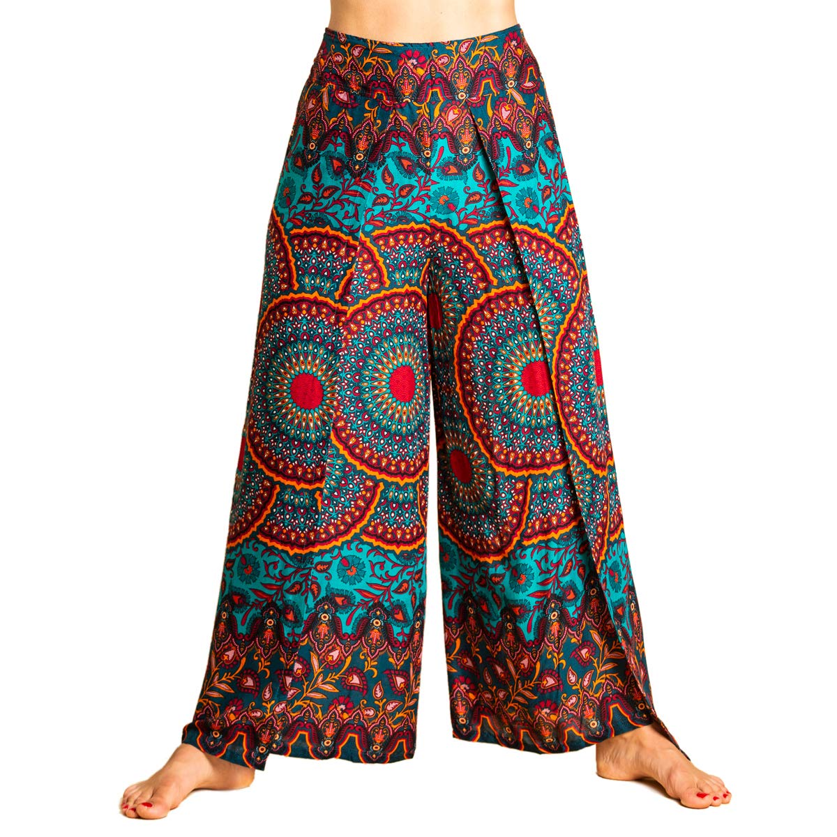 Panasiam Women's Turquoise Blue Sunshine Pants Two, Turquoise-Blue, L