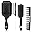 4Pcs Paddle Hair Brush Set, Detangler Brush and comb-Detangling Hairbrush for Wet Dry Long Thick Thin Curly Natural Hair(Black)