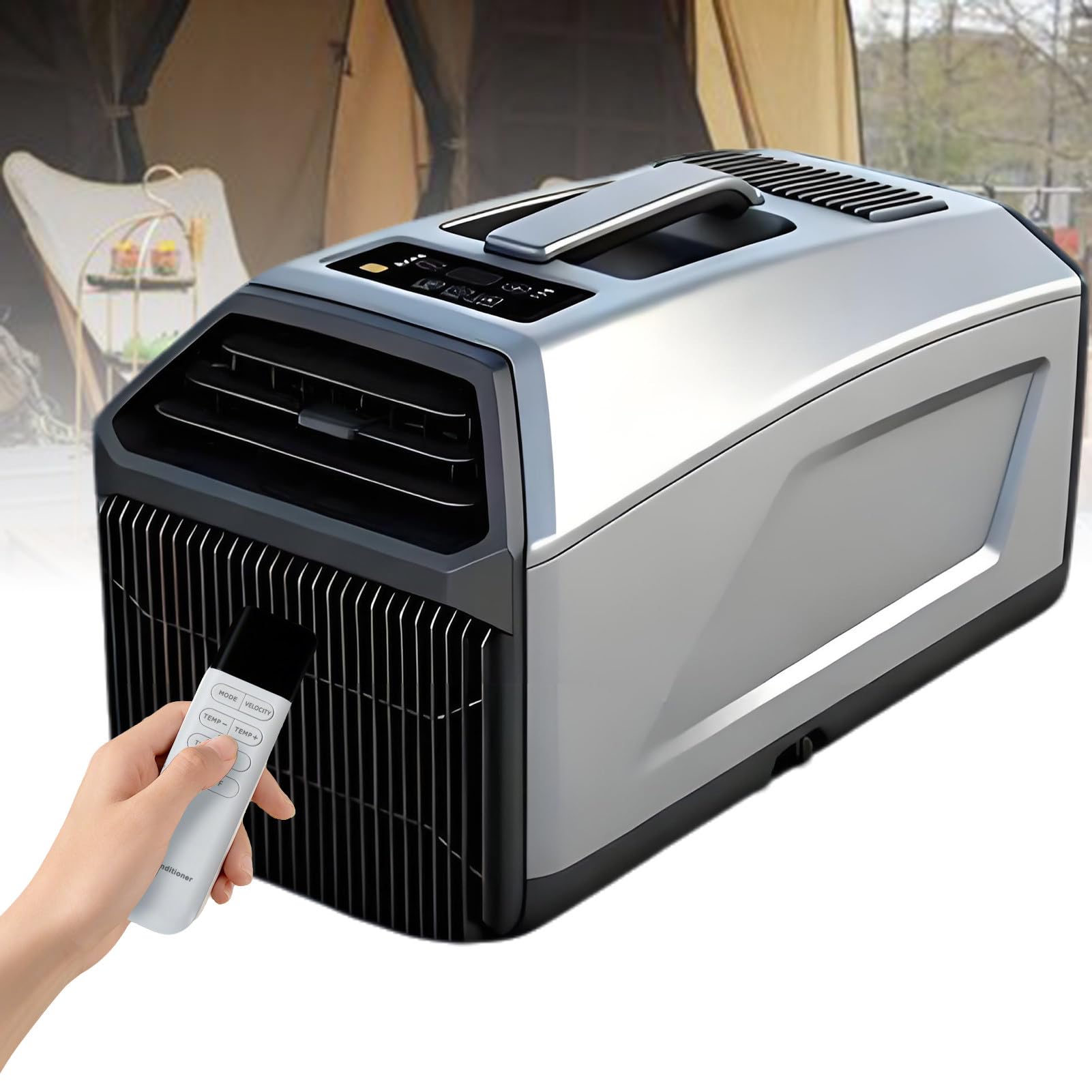 ExoticaBlend Camping Air Conditioner 4500BTU, Quiet Tent Air Conditioner for Tents, RVs & Trucks, Fr-ee Standing Portable AC for Camping, Cools 53-86 Sq Ft Silver