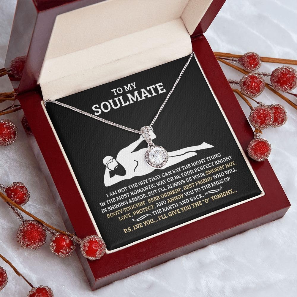 Birthday Gifts for Wife from Husband | Soulmate Necklace with Heartfelt Message Card & Box | Anniversary, Birthday, Christmas or Valentine’s Day Gift for Girlfriend, Fiancée