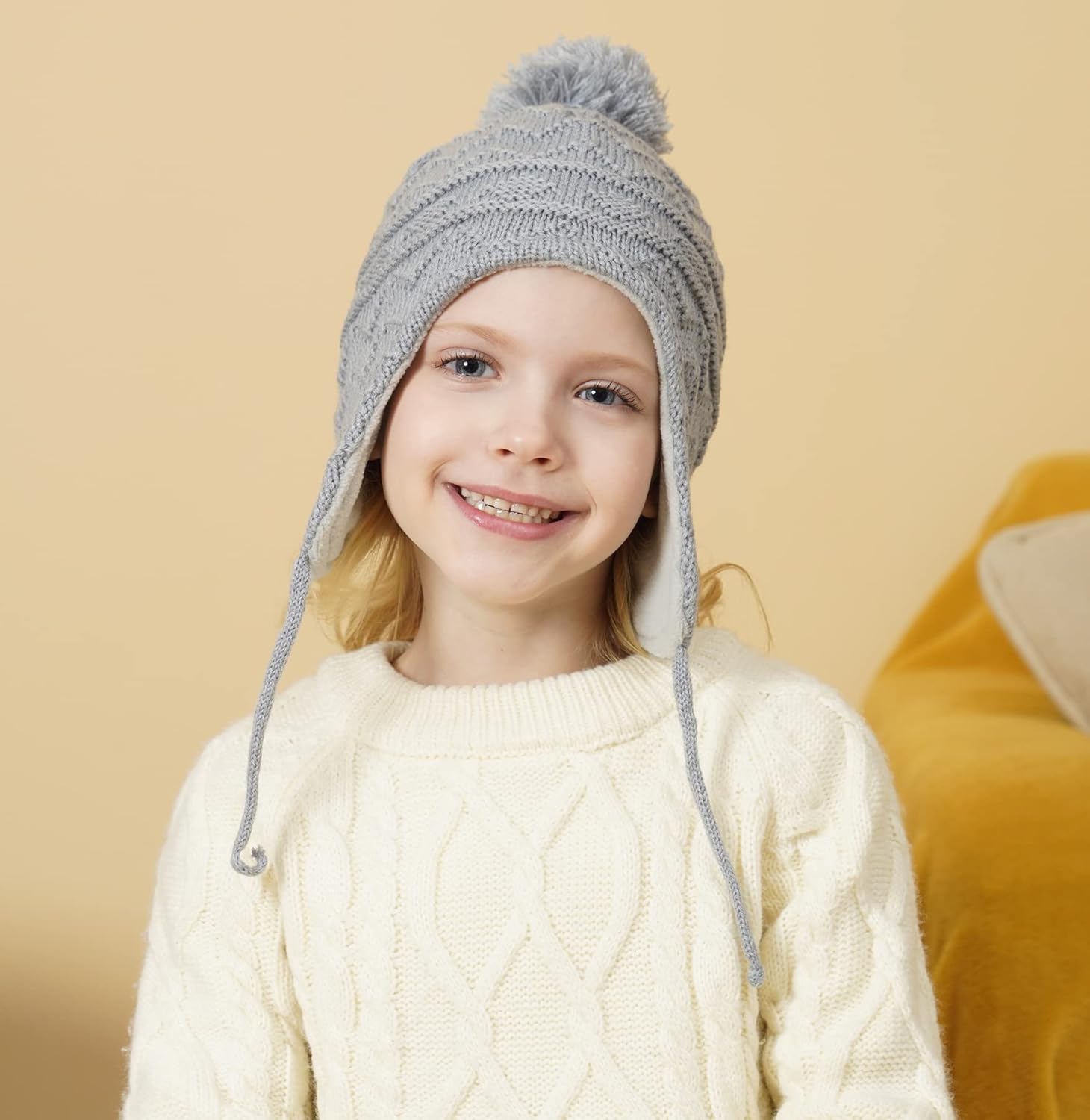 Carhartt Baby Beanie Turtle Fur Kids Girls Zola, Hand Knit