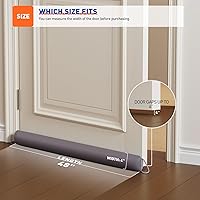 Vista 3 de MAGZO - Tapón de ruido para puerta; bloqueador de corrientes de aire, reductor de ruido, tapón de aire resistente para la parte inferior