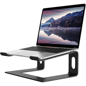 alashi laptop stand for desk aluminum computer riser ergonomic notebook holder removable metal laptop stand support 10 to 15.6 inch notebook black