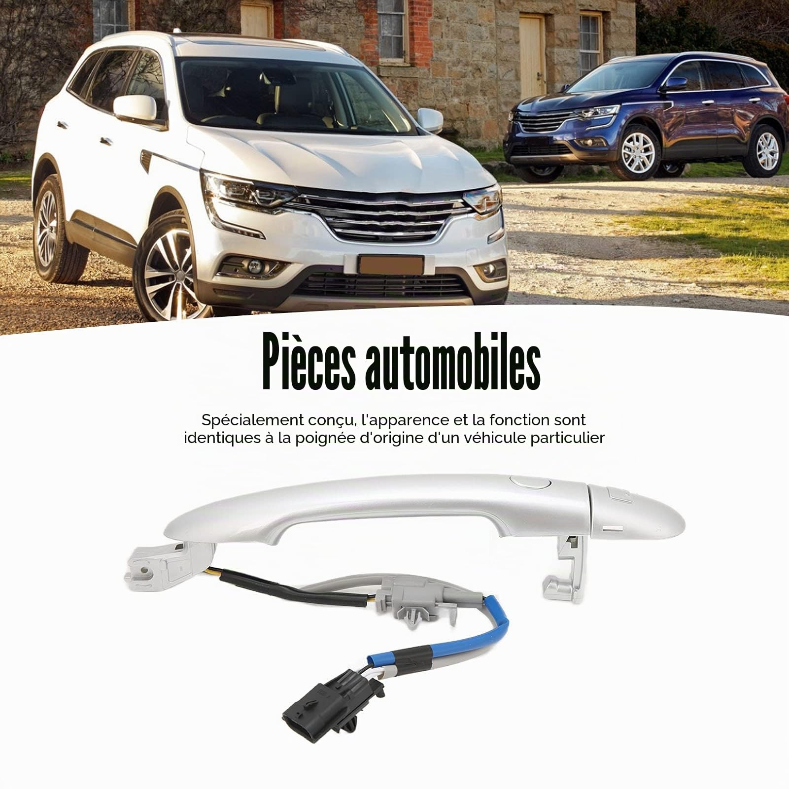 CHICIRIS Poignée de Porte Intérieure Gauche, Poignée de Porte de Voiture avec Référence 80640 JY01B, pour Véhicule Compact 2009 à 2016