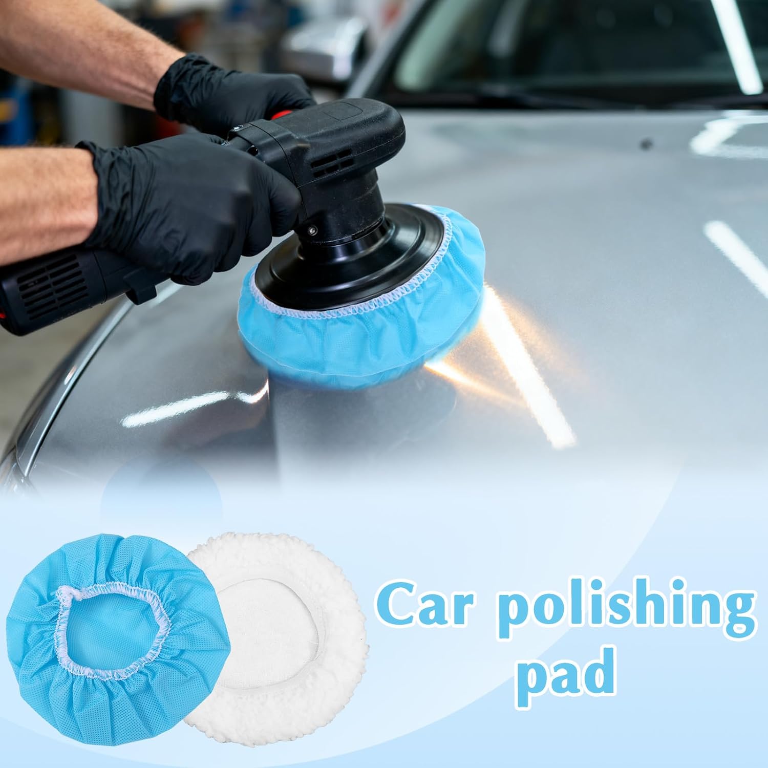 12Pcs Car Buffing Pads, Microfiber Polishing Pad, Car Polishing Bonnet Buffing Pad, Microfiber Lambswool Polishing Pad Set for 5"-6" Buffers Orbital Buffer Pads Wax Cover Kit Ideal for Vehicle Waxing - Image 4