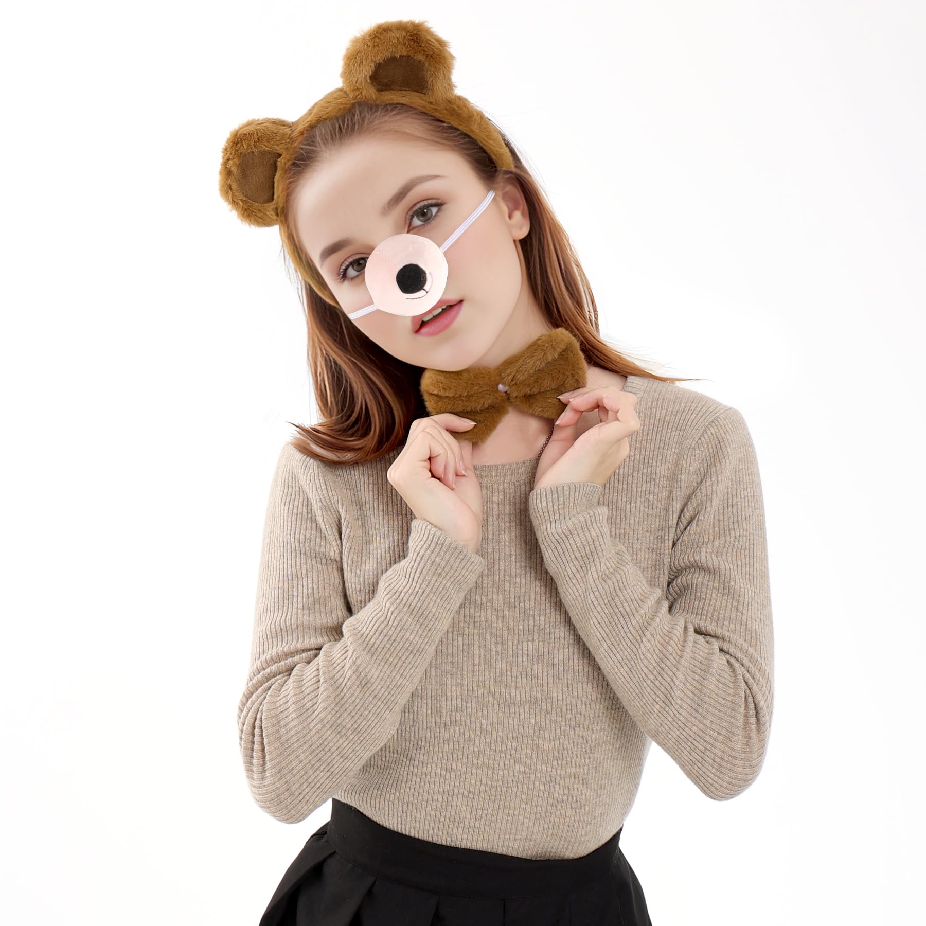 4/5/6 Pz Orso Costume Accessori Set Orso Orecchie Fasce Per Capelli - Foto 6