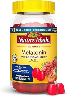Melatonin 10 mg per serving Gummies, Sleep Gummies for Adults Maximum Strength Dosage, 100% Drug Free Sleep Aid, 120 Count, 60 Day Supply