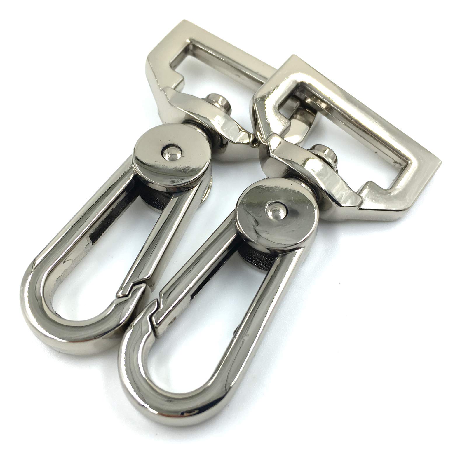 YIXI-SBest 10 Pcs 3/4" (20 mm) Inside Diameter D Ring High-Grade Luggage Buckle Lobster Clasp Claw Swivel for Strap Push Gate Lobster Clasps Hooks Swivel Snap Fashion Clips (3/4 inch, Silver)