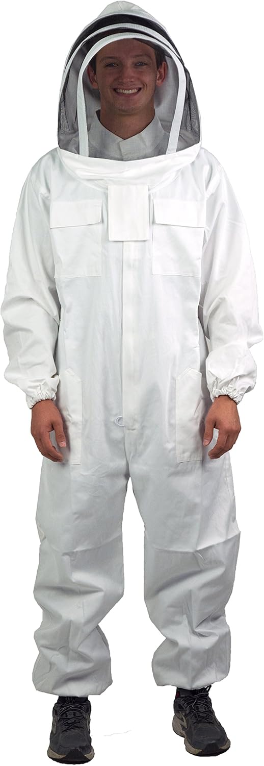 VIVO Professional Cotton Full Body Beekeeping Bee Keeping Suit, with Veil Hood