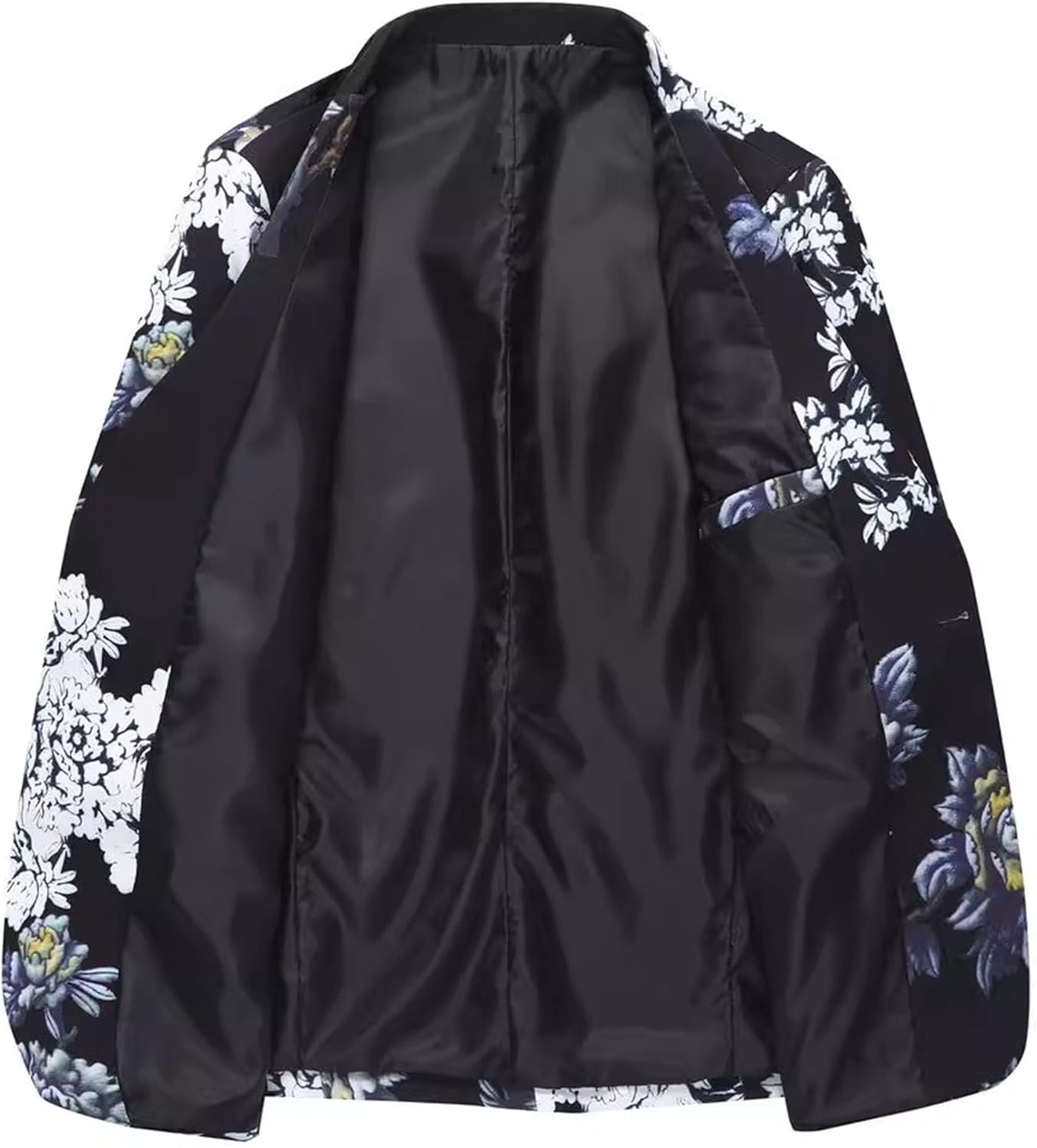 Men Floral Printed Banquet Formal Jacket Classic Single Breasted Business Suit Coat Spring Fashion Slim Fit Sport Coat