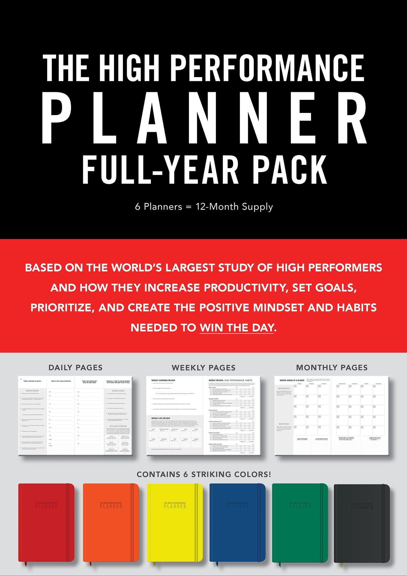 High Performance Planner Full-Year Pack: 6 Planners = 12-Month Supply Diary – Notebook, 2 November 2018
