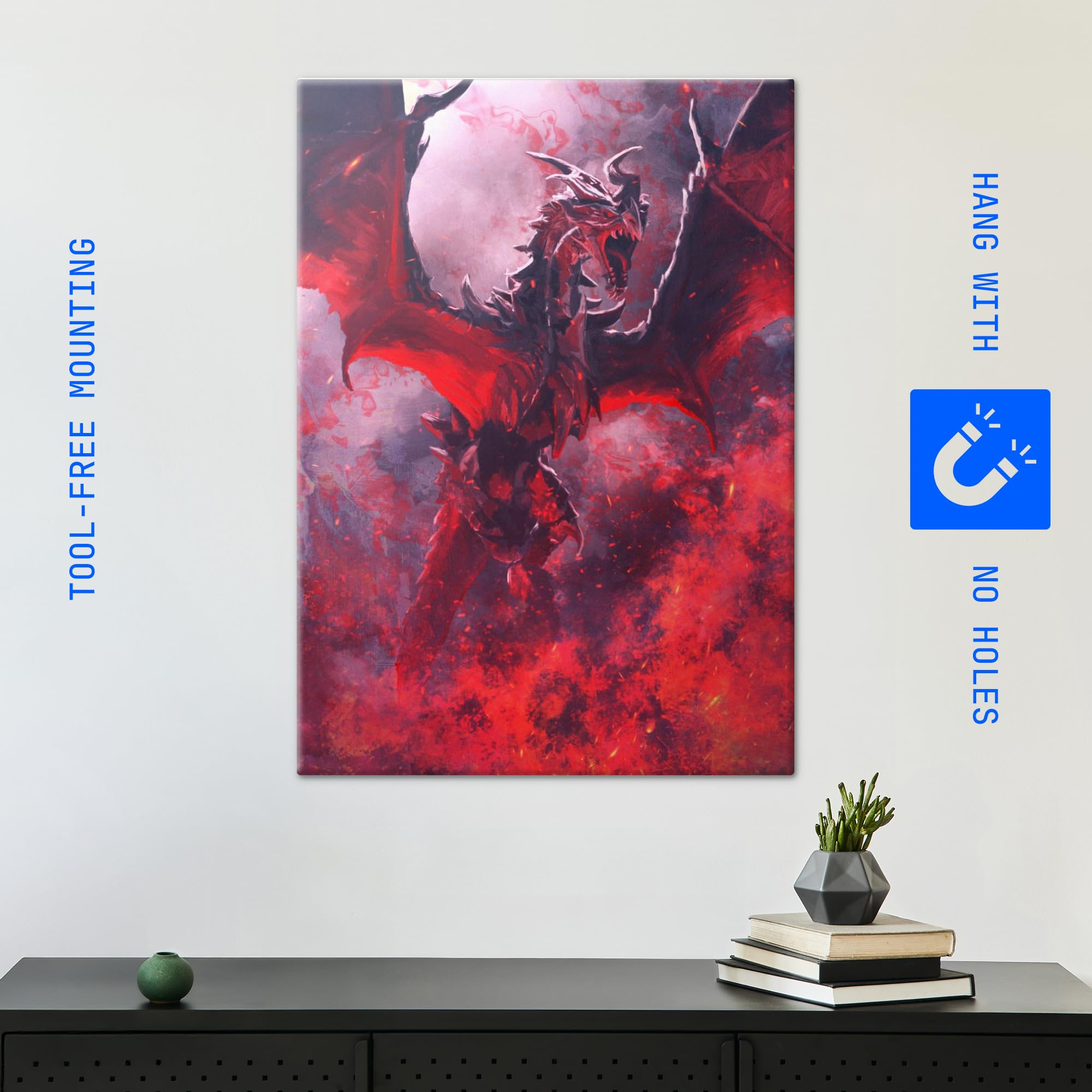 Displate Metal Poster The Elder Scrolls The World Eater Wandbild L | Magnetische Befestigung Wandposter. Wanddeko, Metall Wandkunst, Wanddekoration im Wohnzimmer in Schlafzimmern & Büros.