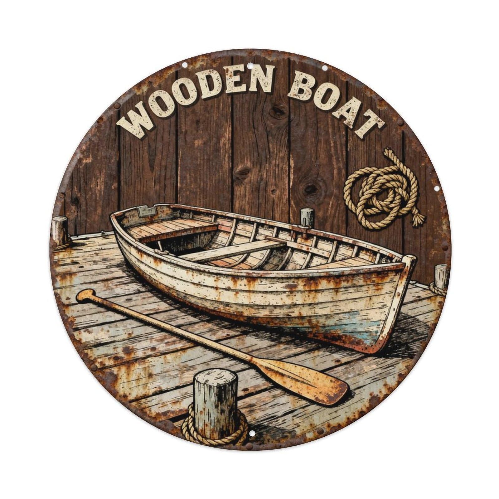 WOODEN BOAT Metal Tin Sign Plaque