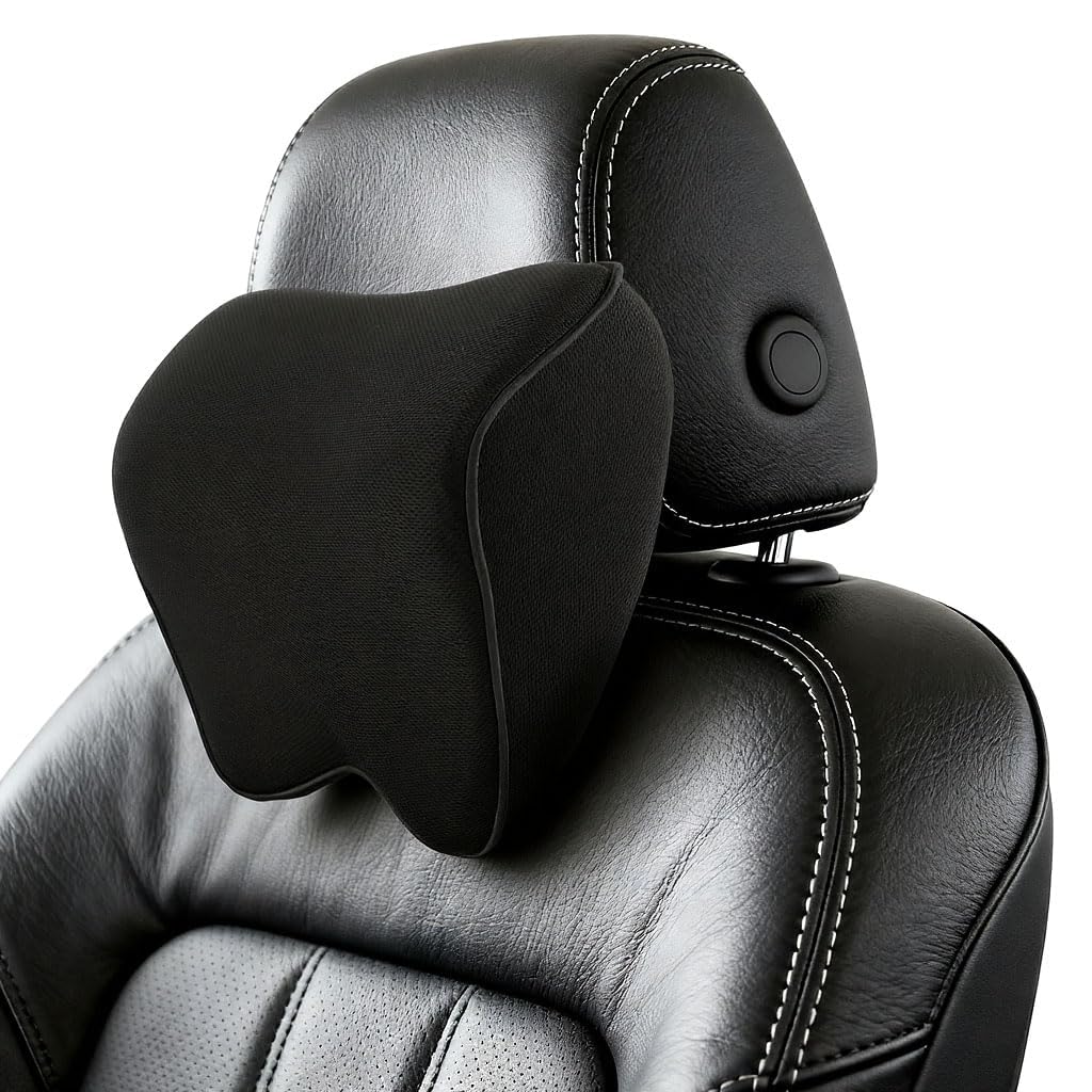 SHANXIYINGHAIBAIHUODIAN Car Neck Support Pillow for Audi TT 8S FV I 2014-2023, Breathable Sports Knitted Fabric,Orthopedic Memory Foam Headrest Cushion,Soft Neck Relief Support,Black