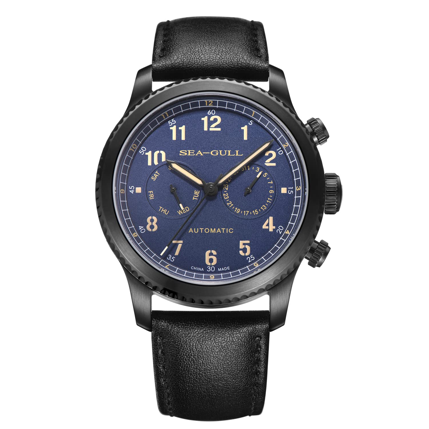 SEA-GULL Seagull - Orologio Automatico Stile Pilota Uomo, Quadrante Zaffiro E Funzione Calendario