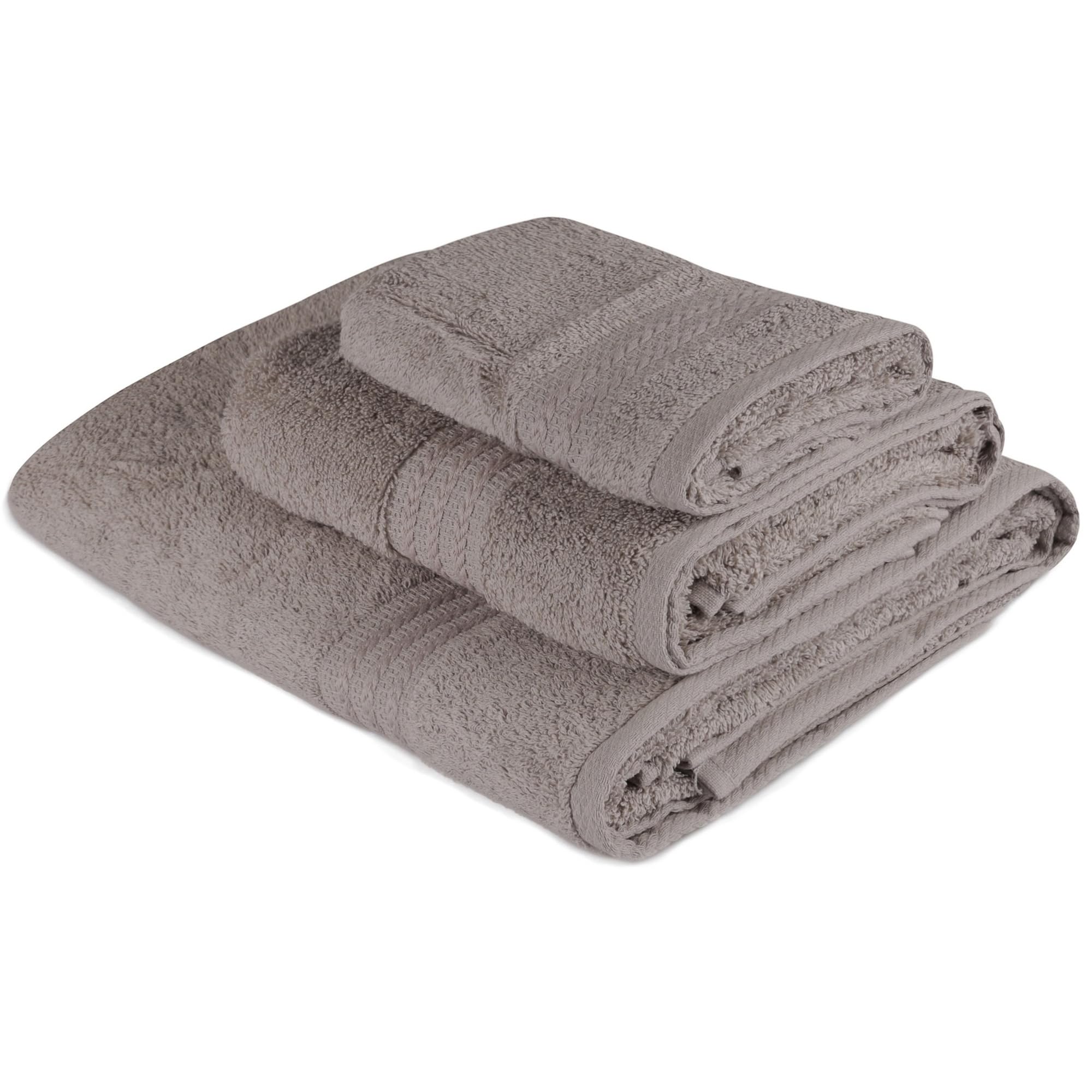 Juego de toallas de 3 piezas Well Home gris para un baño relajante