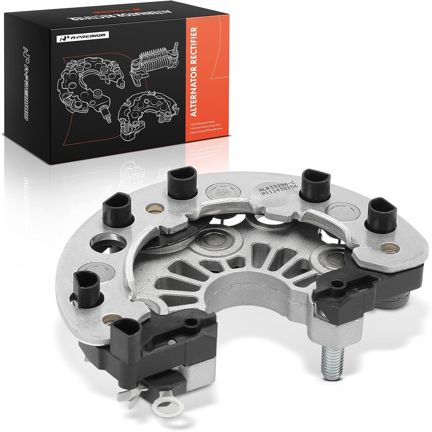 A-Premium Alternator Rectifier Compatible with Chevrolet Silverado 1500, Silverado 3500 HD, Tahoe, Suburban Express 1500 & GMC Sierra 1500, Yukon XL 2500, Savana 1500, 12V Rectifier 6-50A Diodes