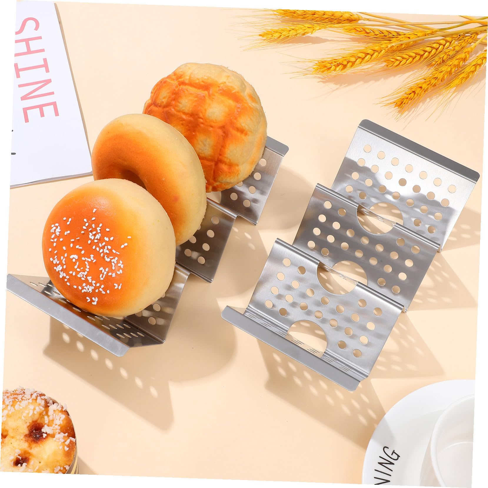 8 Piezas Soportes para Tacos de Acero Inoxidable para Cocina de Rack Decorativo para Tortillas Verticales Resistente y Seguro para Hogar y Restaurante