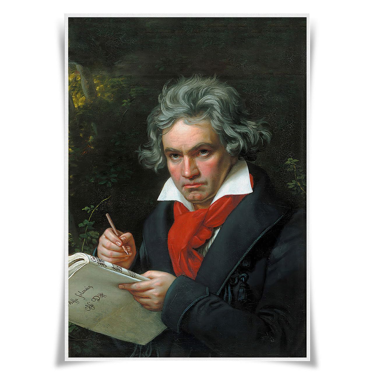 Nice Captain Top 50 Classical Composers Portrait Poster Musician A3 Prints Wall Art Decor (02 Ludwig Van Beethoven)