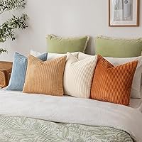 Vista 3 de LANANAS Fundas de almohada neutrales para sofá de 18x18 pulgadas Juego de 4 fundas de almohada decorativas estilo granja boho para sala de estar