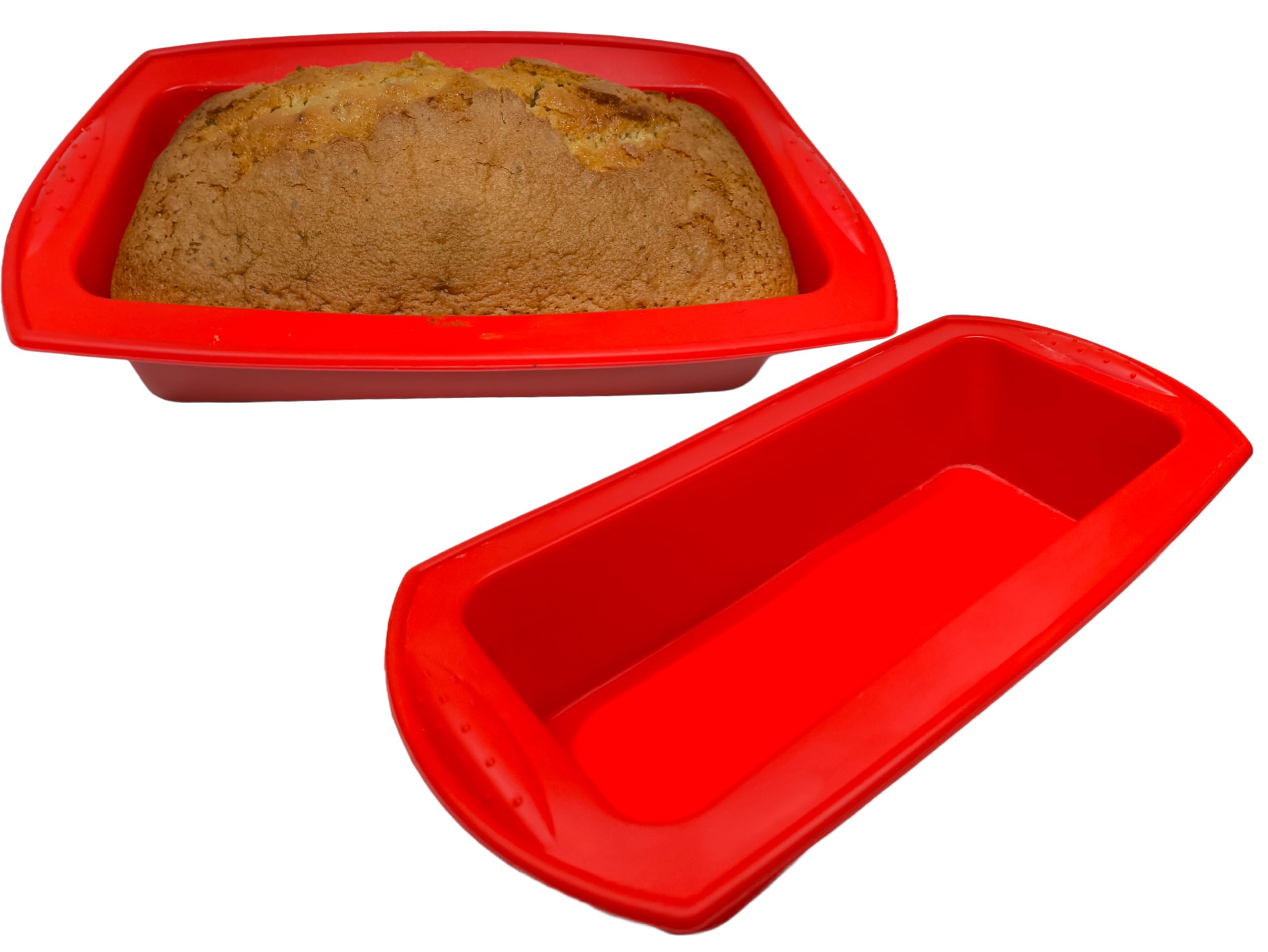 Moldes de Silicona para horno rectangular para reposteria, bizcochos, pan, pasteles, tartas. 2 Piezas. Molde que funciona en microondas y se puede limpiar en lavavajillas.