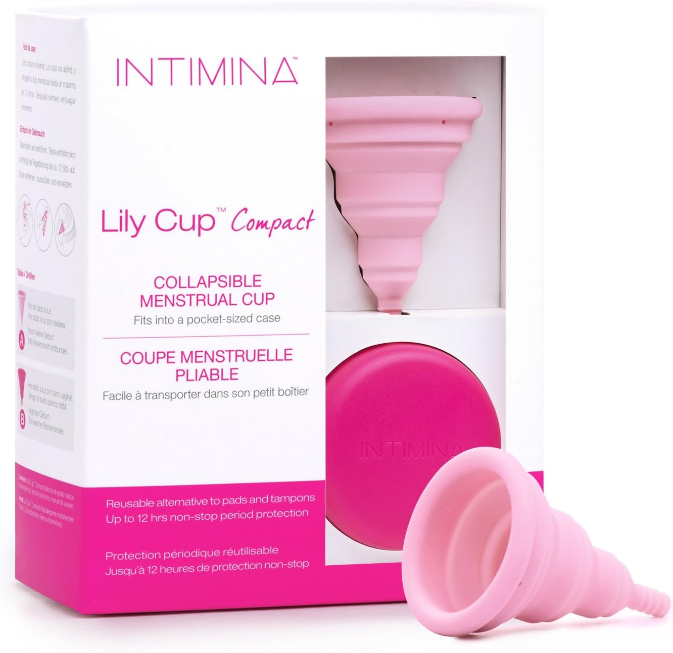 Intimina Lily Cup Compact Size A - Collapsible Period Cup with Flat-fold Compact Design, Reusable for Go-Anywhere Period Protection
