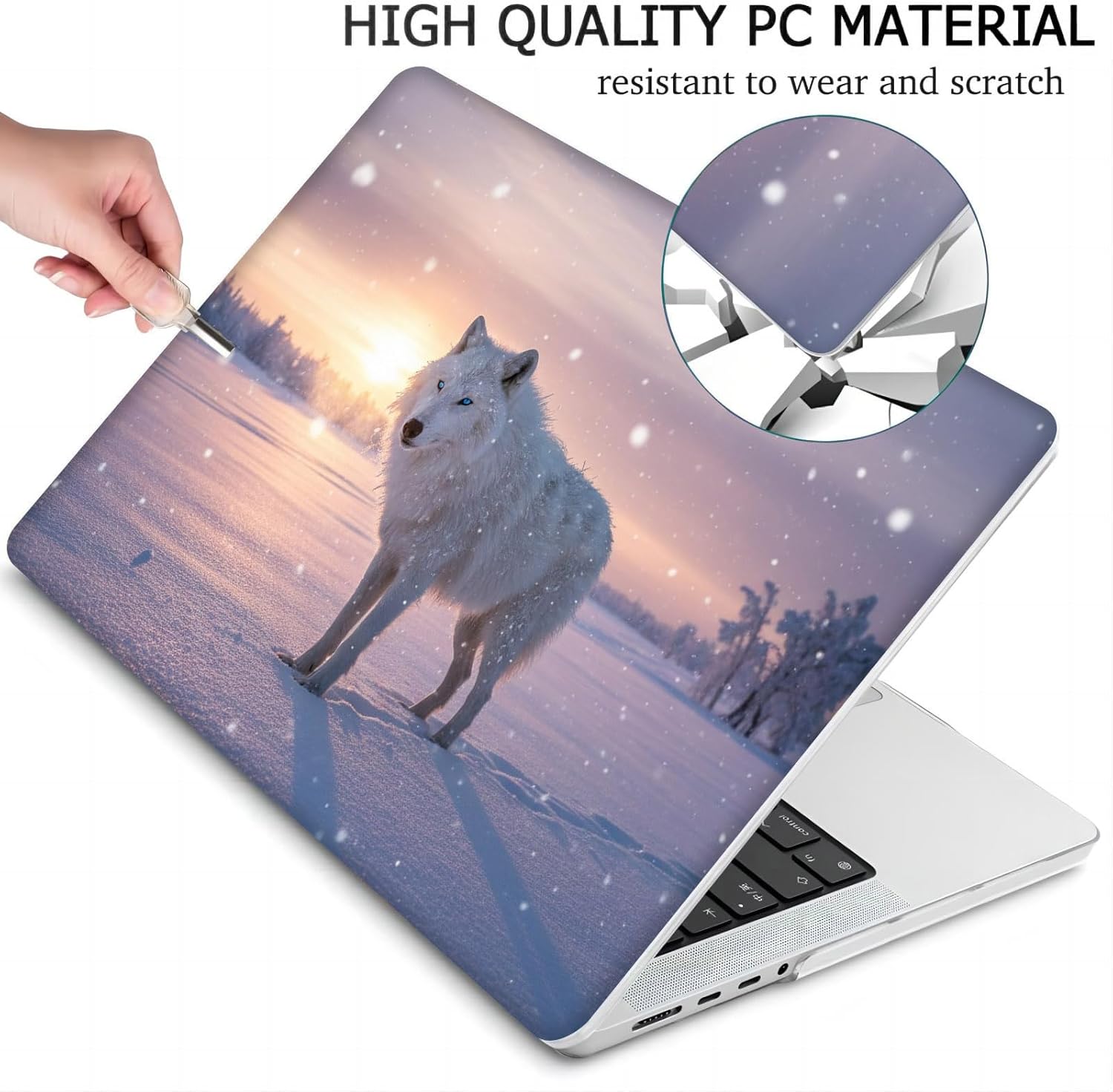 Compatible with MacBook Neo 13-inch, Hard Shell Case with Keyboard Cover and Screen Protector (A3404 A18 Pro chip, 2026 Release) - Wolf MC21905