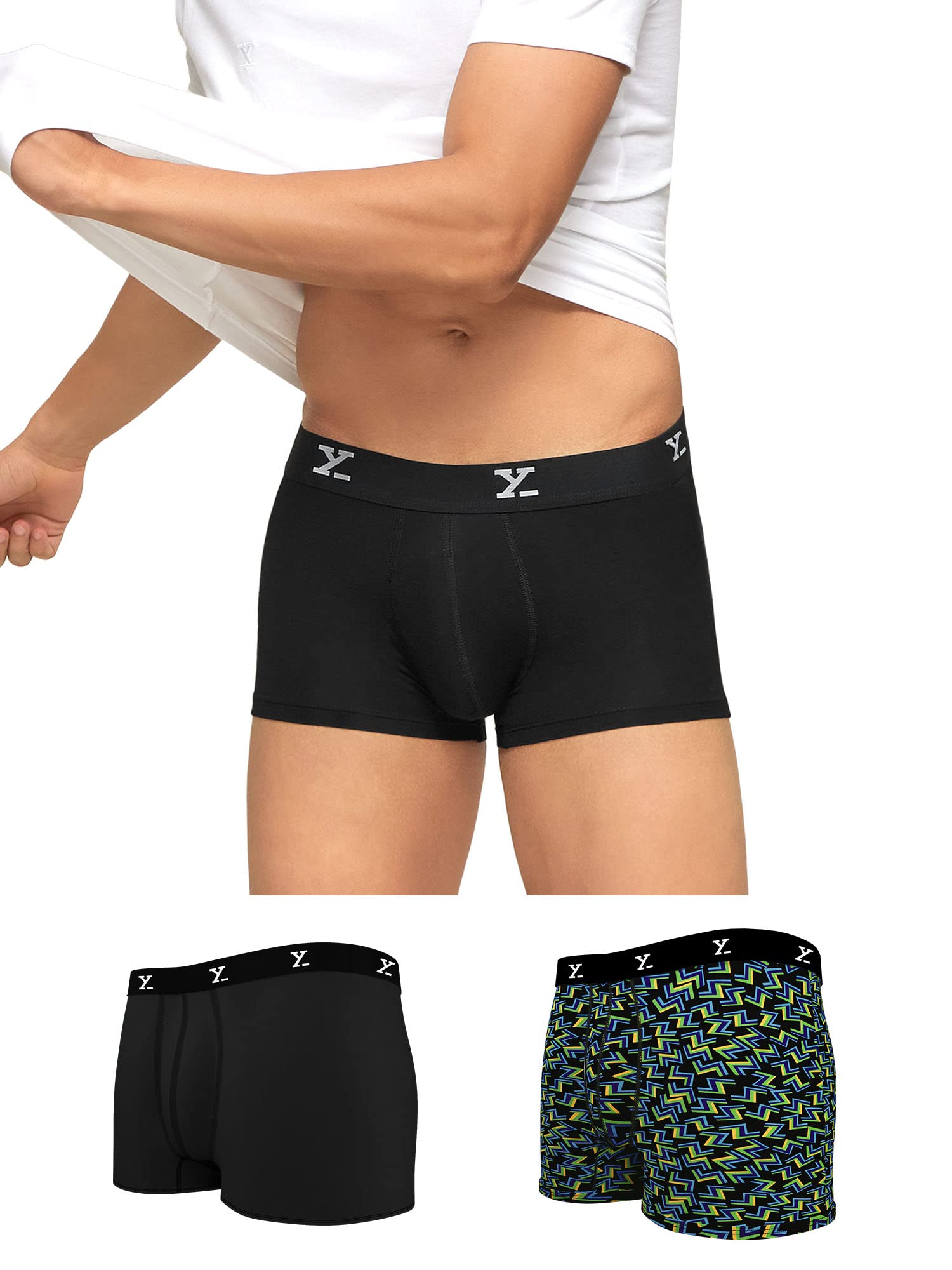 xyxx Men's Ace & Shuffle Micromodal Regular Fit Solid Antimicrobial Trunks with No Marks Waistband (Pack of 3)-picture-16