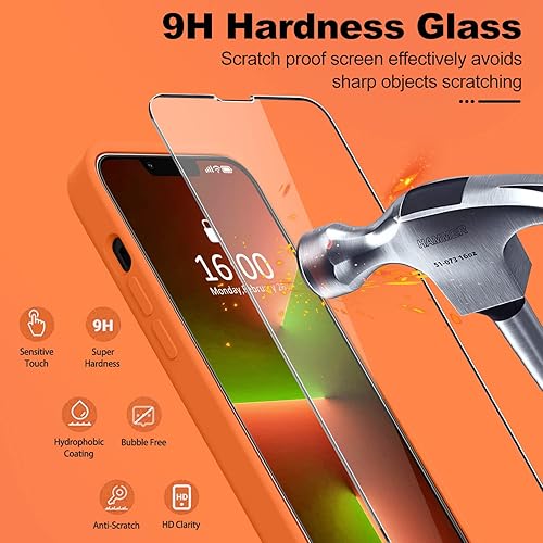 Miniatura 233 de BossKiss Funda compatible con iPhone 14 Pro, silicona mejorada [protección de cámara] [2 protectores de pantalla 9H], forro interior de microfibra