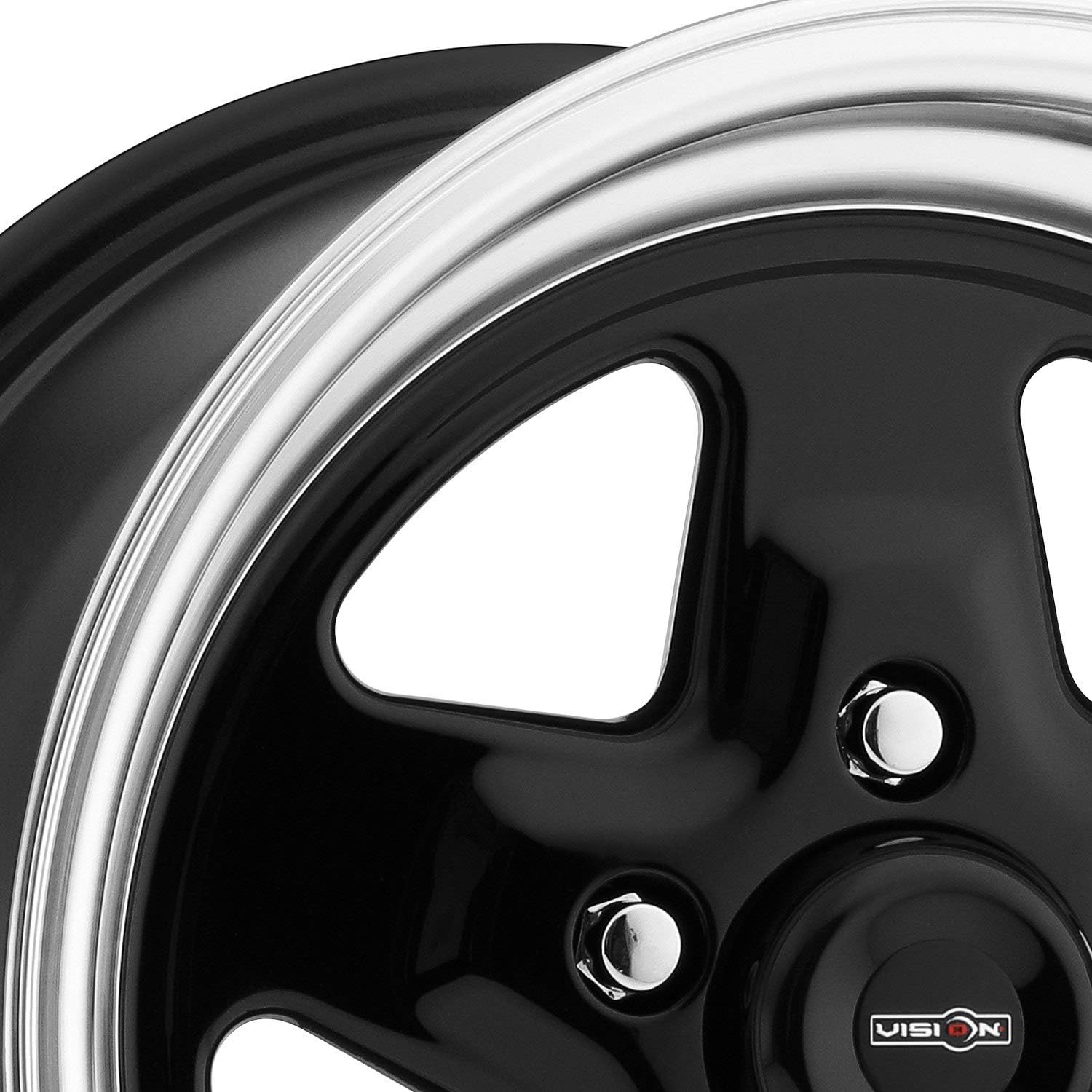 Part Synergy Replacement for Wheel 15x10 5x120.7 +25mm Offset 83.1mm Hub Gloss Black with Machined Lip – Aluminum Alloy Rim for Trucks/SUVs
