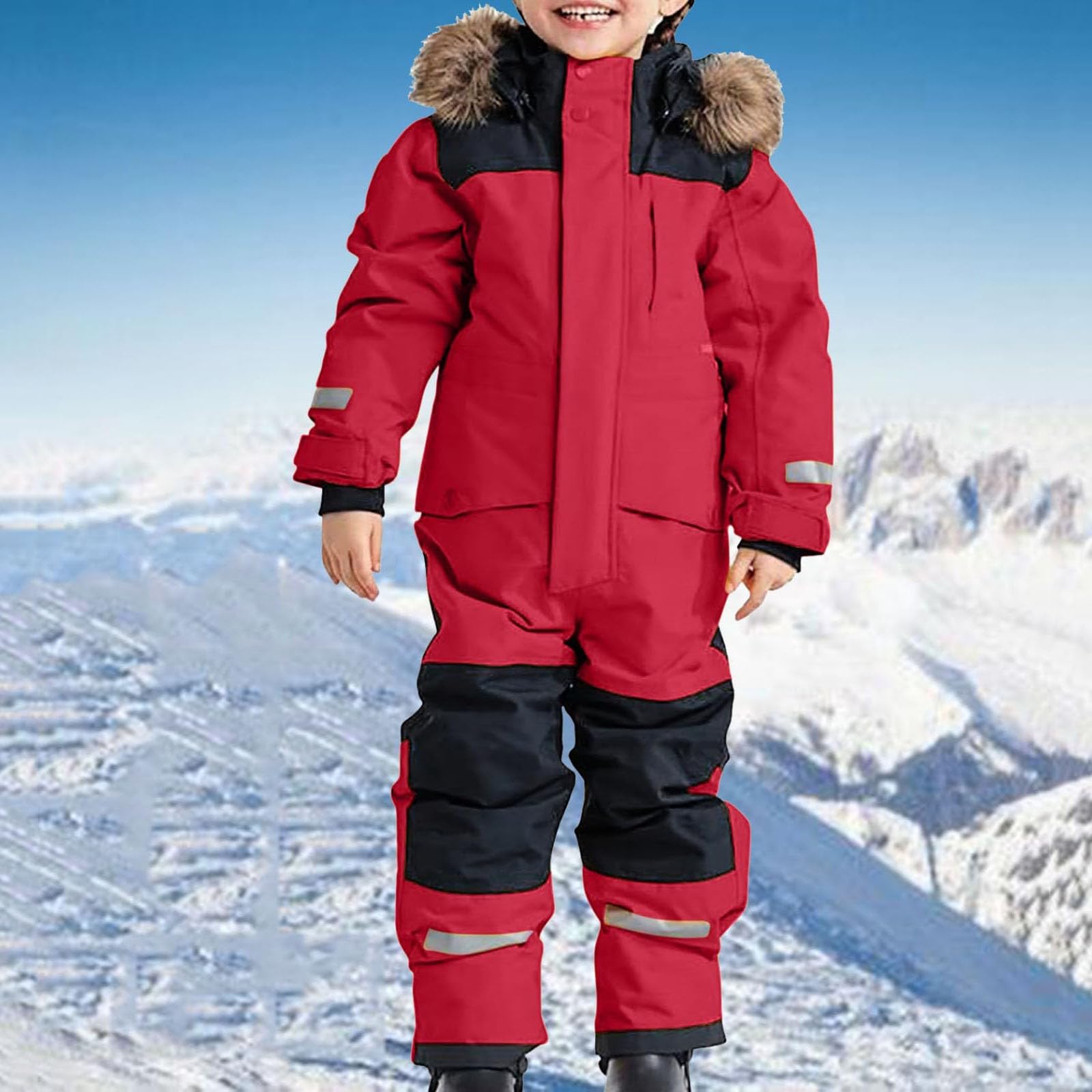 Generico Tuta da Neve Intera per Bambini,Tuta Termica da Sci Bambine e Ragazze,Tute Complete da Neve Calda,Tuta sci Antivento e Impermeabile Bambino,Completo Bambino Invernale Snowsuit