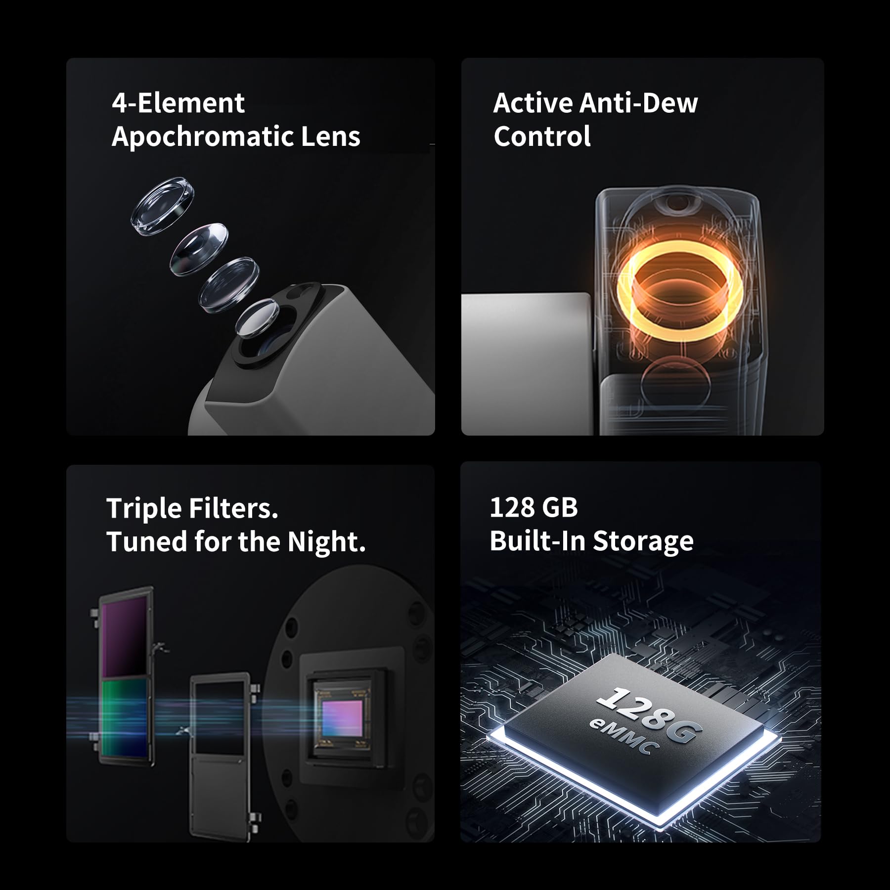 ZWO Seestar S30 Pro Smart Teleskop, 4K Dual Kamera Astrofotografie Teleskop mit Auto Tracking & GoTo, App-gesteuert, One-Tap Capture & Processing für Milchstraße, Deep Sky und Weitfeld-Bildgebung