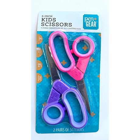 Pen + Gear 5 inch Kids Scissors 2 count (Purple Magic)