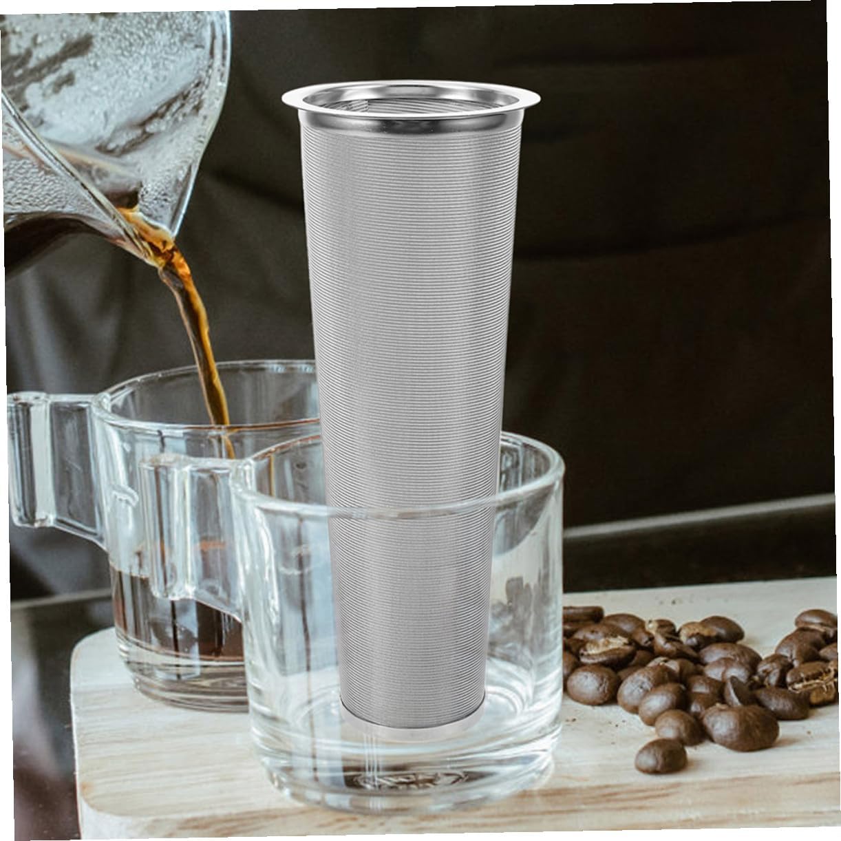 SEWACC 2pcs Mason Jar Filter: Cold Brew Coffee Filter - Cold Brew Coffee Strainer - Wide Mouth Mason Jar Infuser For Tea - Reusable Mesh Strainer For Iced Tea