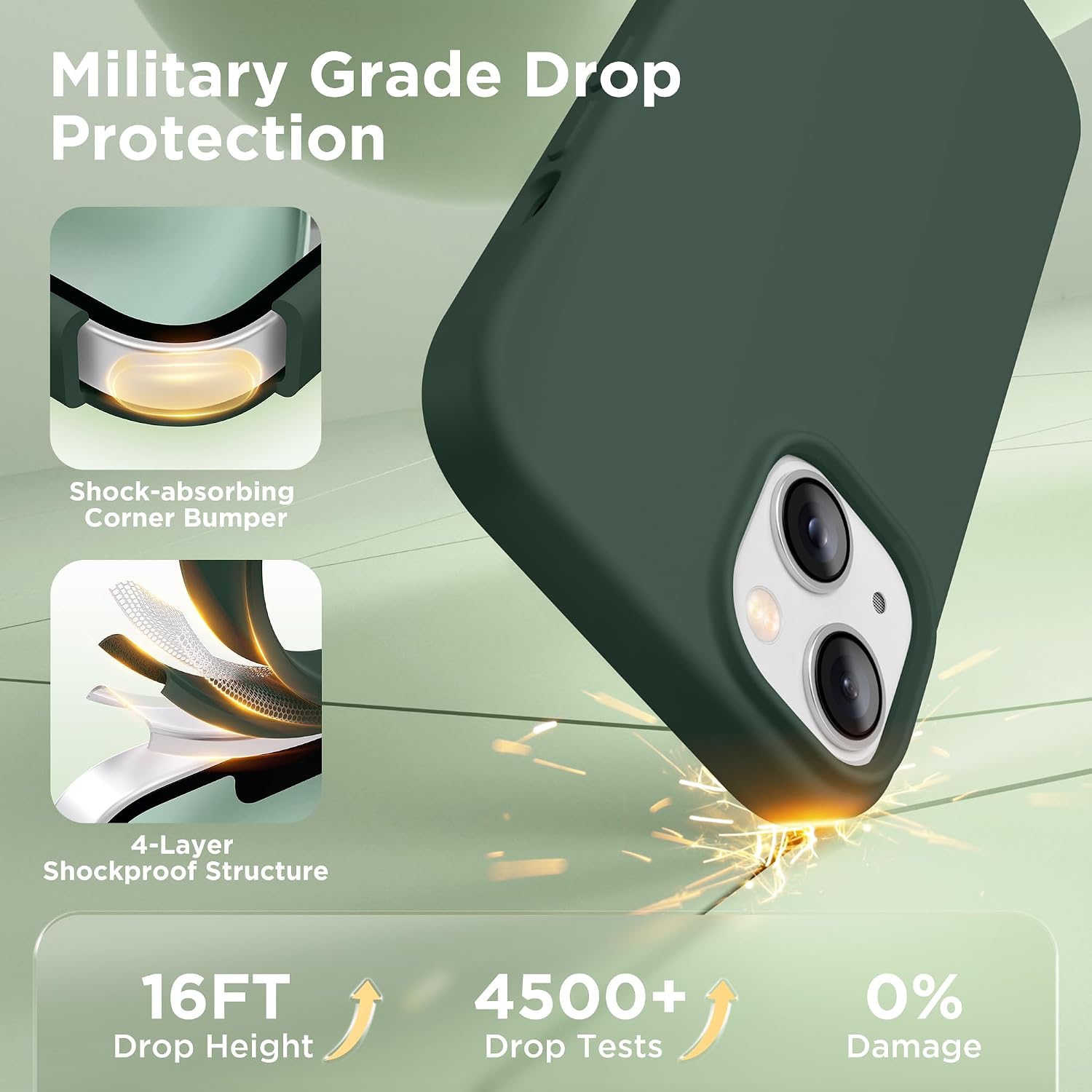 GolbinBox Magnetic for iPhone 15 Case, Compatible with MagSafe, [Soft Anti-Scratch Microfiber Lining], Slim Liquid Silicone Shockproof Protective Phone Case for iPhone 15 6.1 inch, Dark Green thumbnail