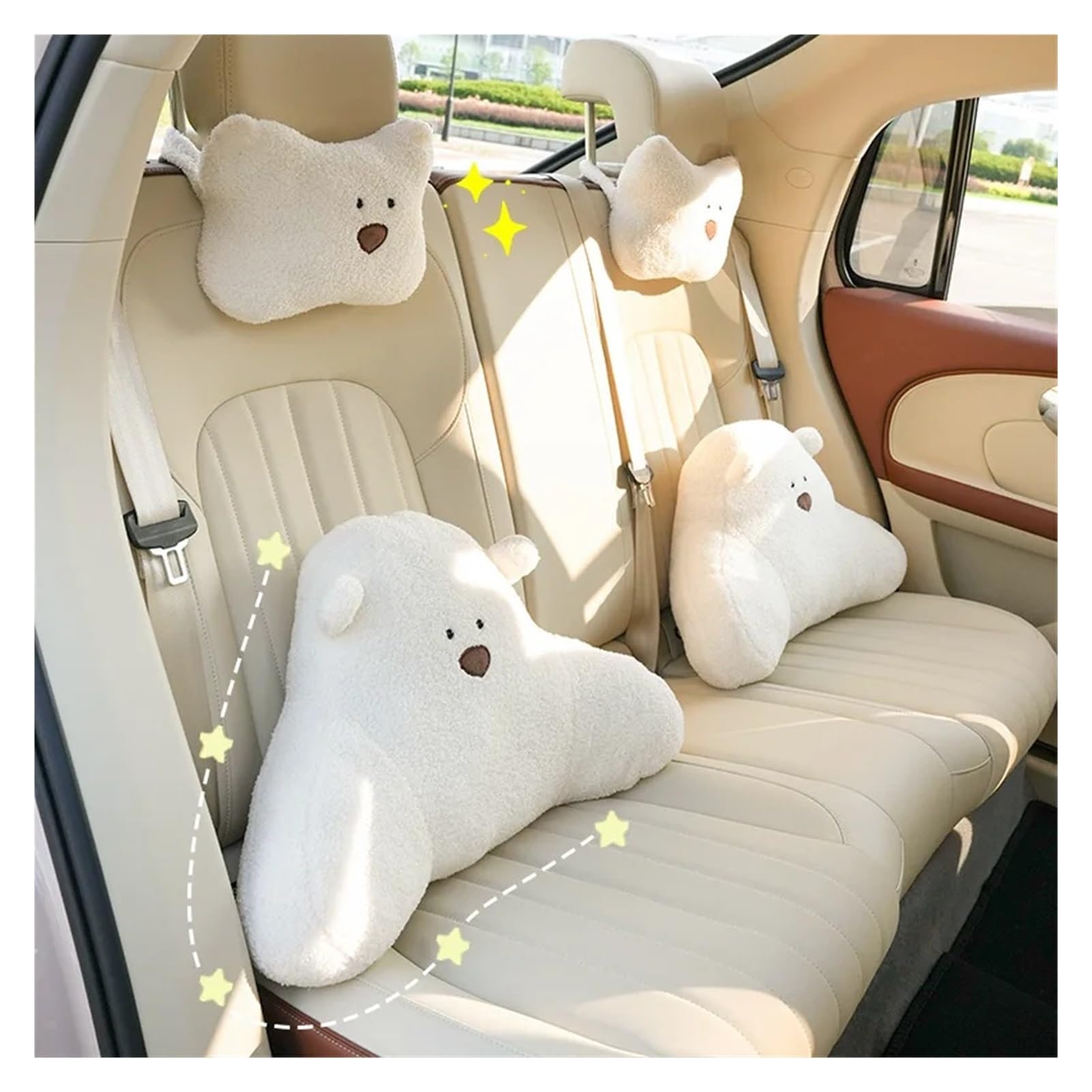 cuscino sedile auto Fiocco for cuscino di supporto lombare for auto in peluche