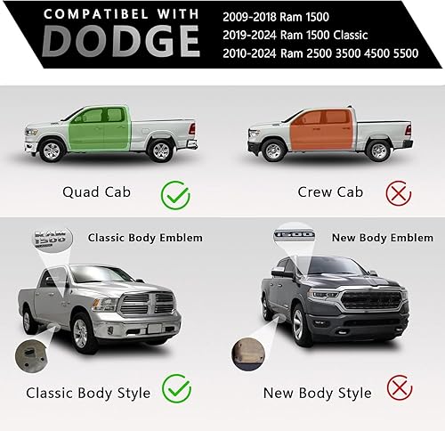Miniatura 2 de PZ Estribos de 6 pulgadas para Dodge Ram 1500 QuadExtended Cab 2019-2025, nuevo estilo de carrocería de acero inoxidable cromado, rieles laterales