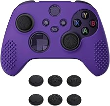 eXtremeRate PlayVital Coque pour Xbox Series X Manette,Housse Protection Silicone avec Capuchon Joystick pour Xbox Series X/S Controller Skin Accessoires-Violet,Édition Cloutée 3D